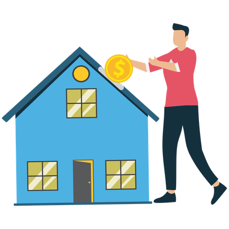 Businessman investing in Real Estate  Illustration