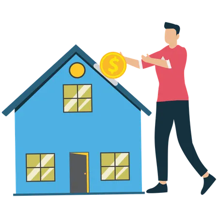 Businessman investing in Real Estate  Illustration