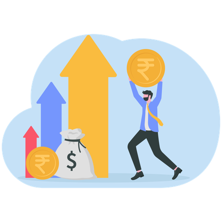 Businessman investing in stock market  Illustration