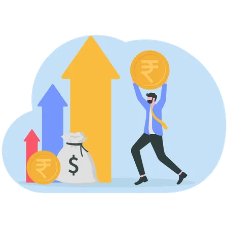 Businessman investing in stock market  Illustration