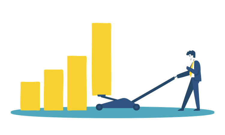 Businessman investing in stocks with profit  Illustration