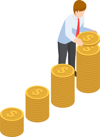 Businessman investing money  Illustration