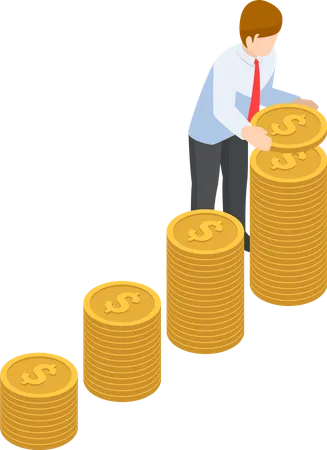 Businessman investing money  Illustration