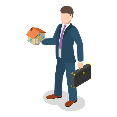 Businessman investing money in property  Illustration