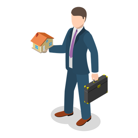 Businessman investing money in property  Illustration