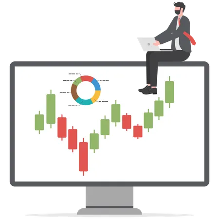 Stock Trading Or Crypto Currency Investing Technical Analysis For Investment Financial Graph And Chart Stock Market Or Currency Exchange Concept Businessman Investor Using Computer To Trade Graph Illustration