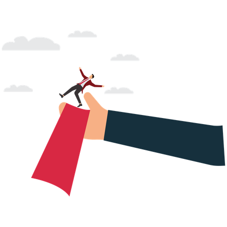 Businessman investors who fell from sky received gentle help  Illustration