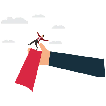Businessman investors who fell from sky received gentle help  Illustration