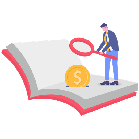 Businessman invests in financial education  Illustration