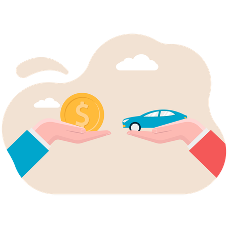 Businessman invests in new car  Illustration