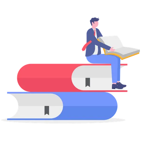 Businessman invests in school education  Illustration
