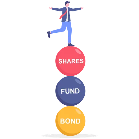 Businessman invests in shares bond  Illustration
