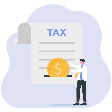 Businessman invests in tax  Illustration