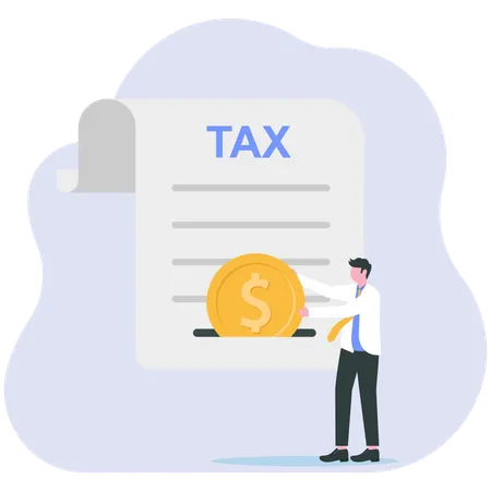 Businessman invests in tax  Illustration