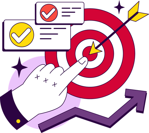 Businessman is achieving business target  Illustration