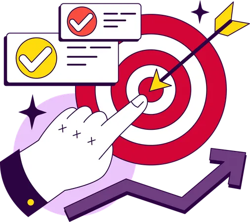 Businessman is achieving business target  Illustration