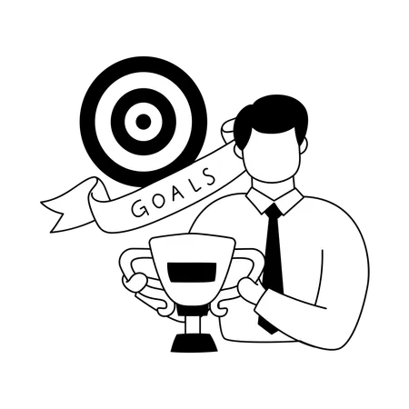 Businessman is achieving goals  Illustration