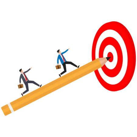 Businessman is achieving his target  Illustration