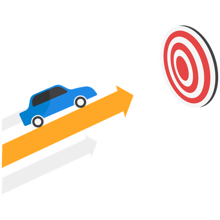 Businessman is achieving his target  Illustration