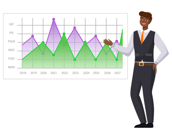 Businessman is analyzing business profits  Illustration