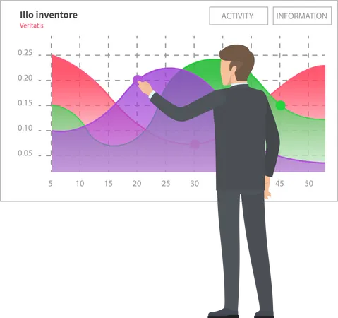 Businessman is analyzing his digital report  Illustration