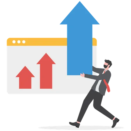 Businessman is analyzing his profit graph  Illustration