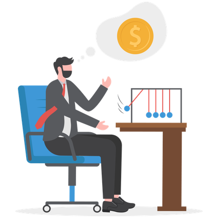 Businessman is analyzing his profits  Illustration