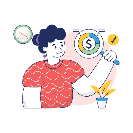 Businessman is analyzing share market  Illustration