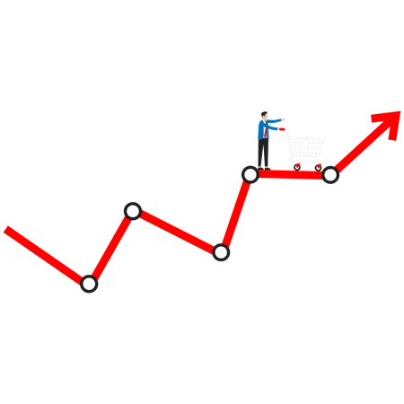 Businessman is analyzing success graph  Illustration