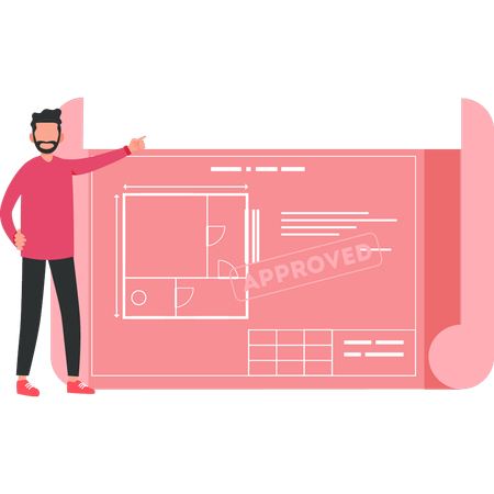 Businessman is approving business contract  イラスト