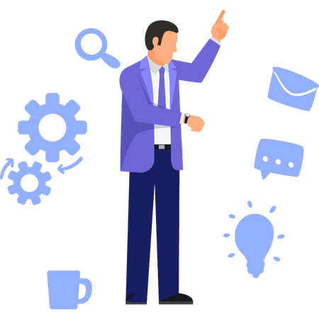 Businessman is asking for a minute  イラスト