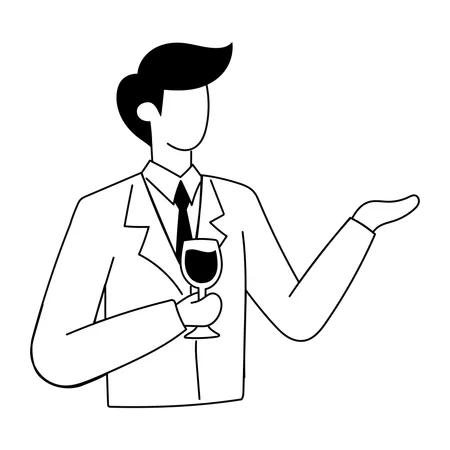 Businessman is at business party  Illustration