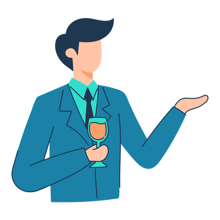 Businessman is at business party  Illustration