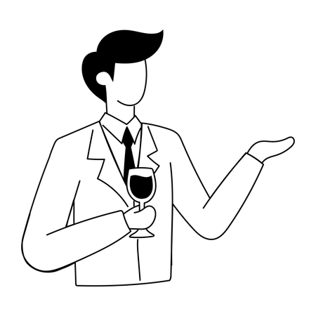 Businessman is at business party  Illustration