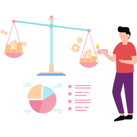 Businessman is balancing finances  Illustration