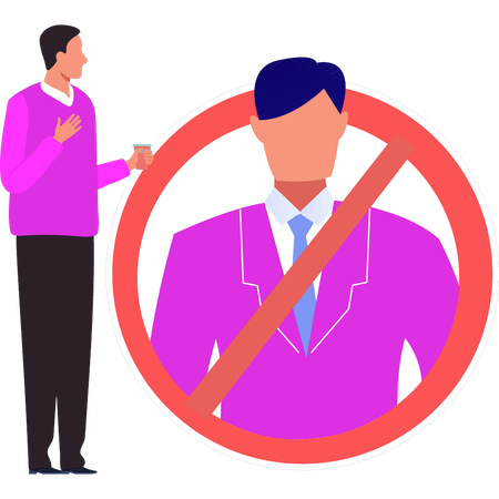 Businessman is blocking user  Illustration