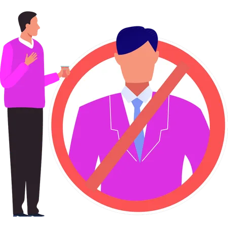 Businessman is blocking user  Illustration