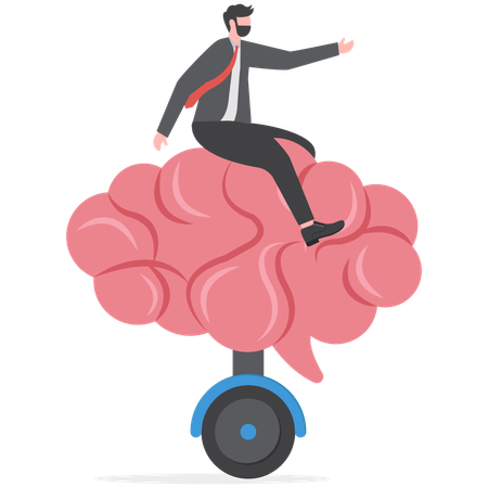 Businessman is brain storming to find solutions  Illustration