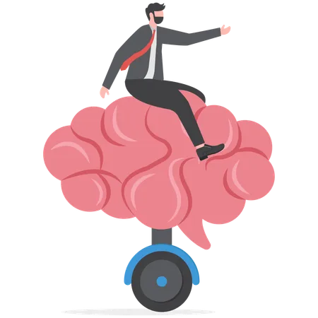 Businessman Is Brain Storming To Find Solutions Illustration