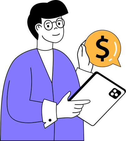 Businessman is calculating finanaces  Illustration