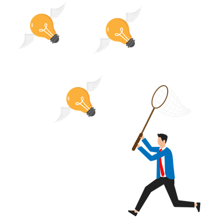 Businessman is catching new ideas  Illustration