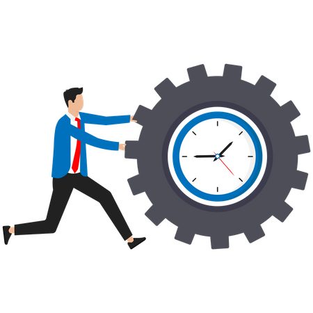 Businessman is catching up with time  Illustration