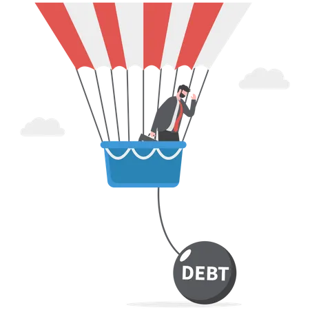 Businessman is caught in debt circle  Illustration