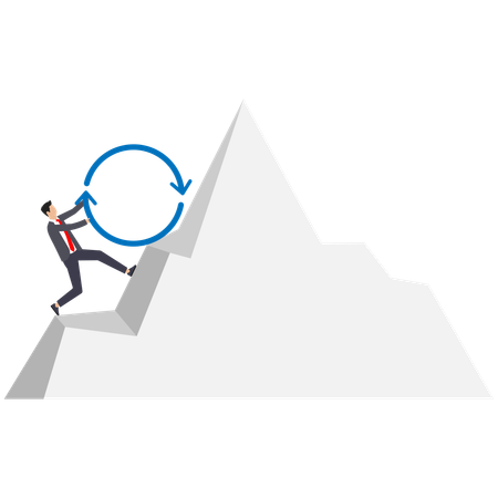 Businessman is climbing success mountain  Illustration