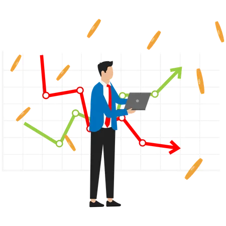 Businessman is confused in choosing correct path  Illustration