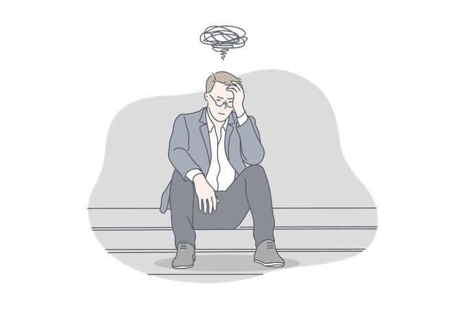 Businessman is discouraged  Illustration