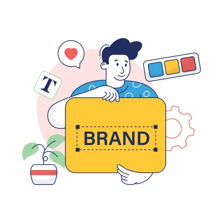 Businessman is doing Branding  Illustration