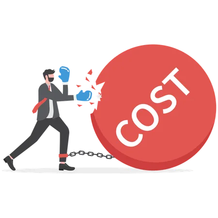 Businessman Is Doing Cost Cutting Illustration