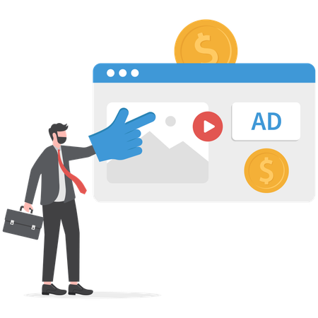 Businessman is doing digital marketing  Illustration