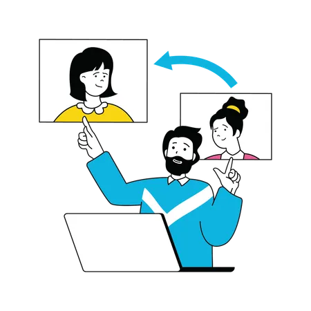 Businessman is doing employees transfer  Illustration